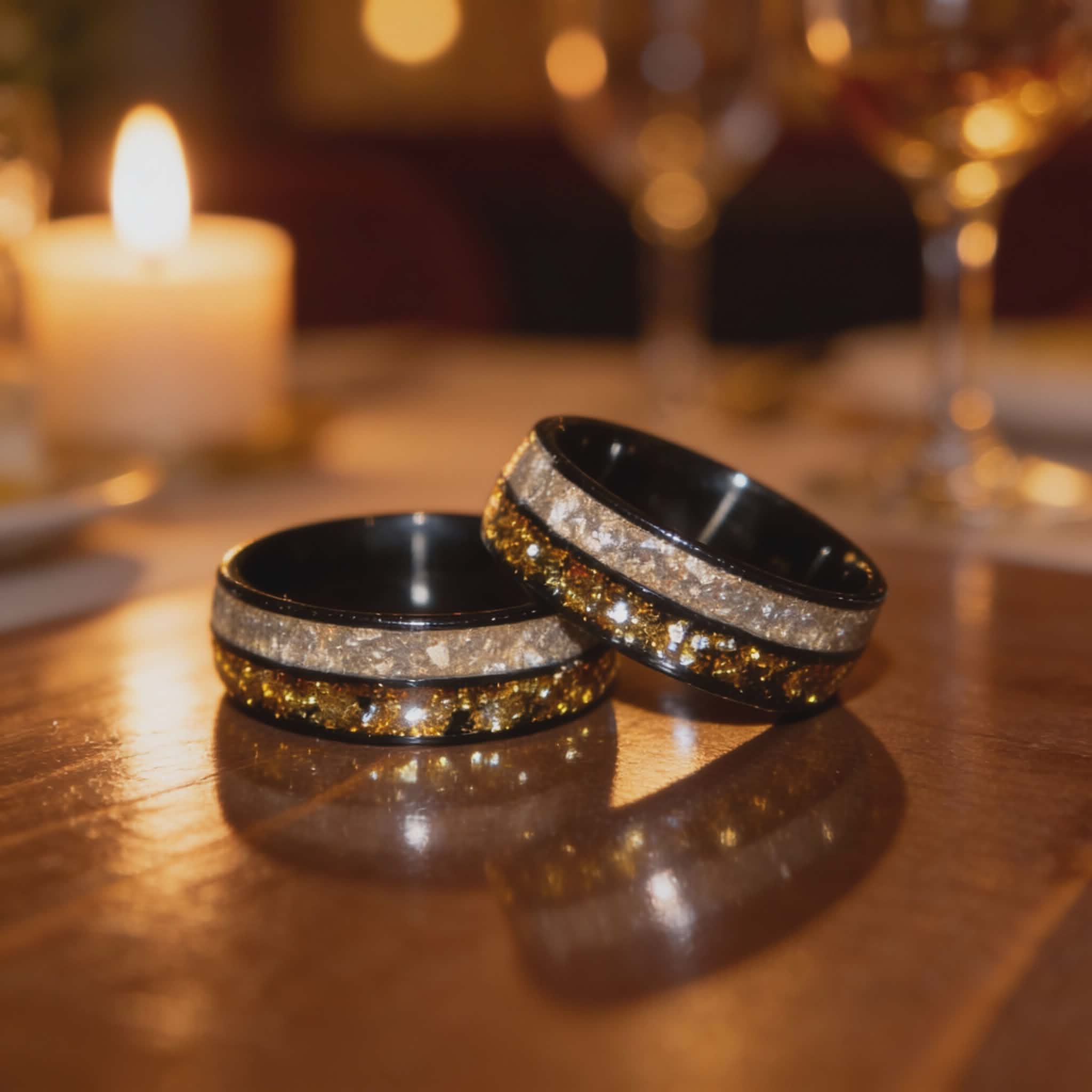 Black Stainless Steel Ring (Dbl)