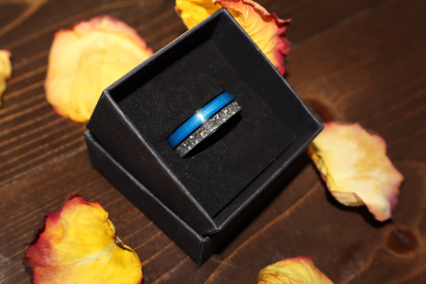 Black Stainless Steel Ring (Dbl)