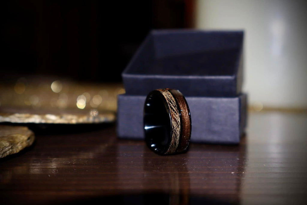 Black Stainless Steel Ring (Dbl)