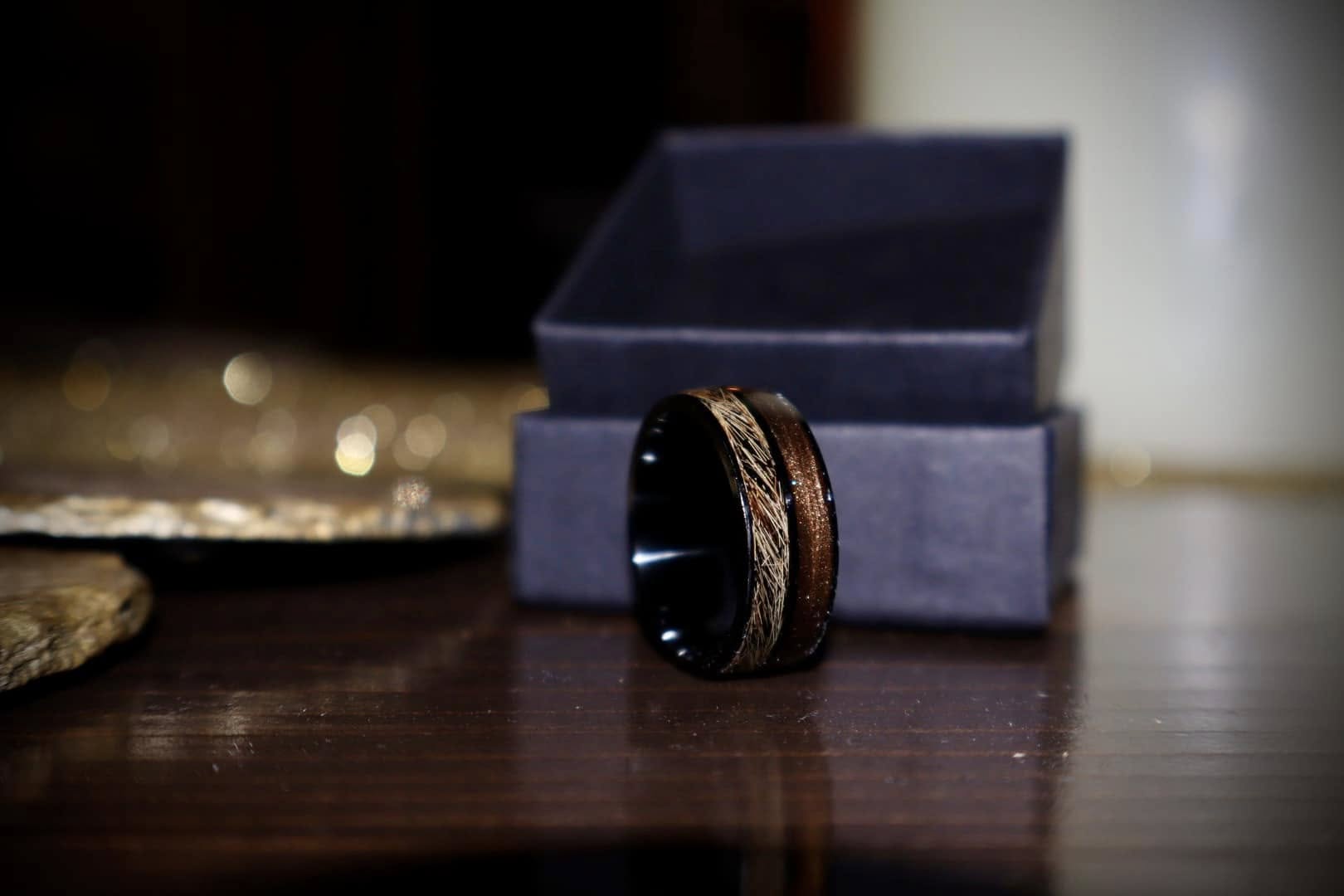 Black Stainless Steel Ring (Dbl)