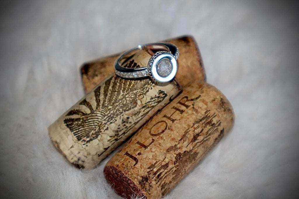 Circle Rhinestone Sterling Silver Ring