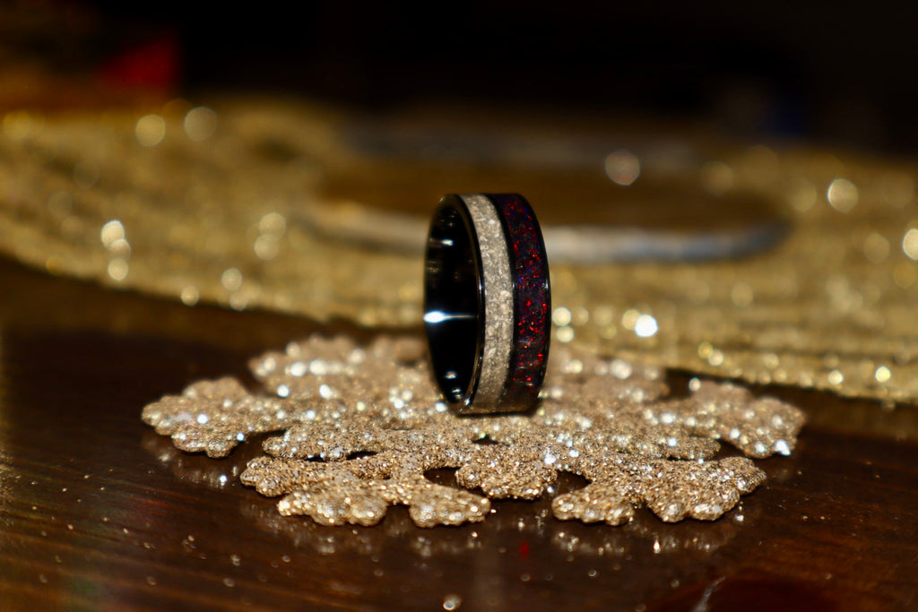 Black Stainless Steel Ring (Dbl)