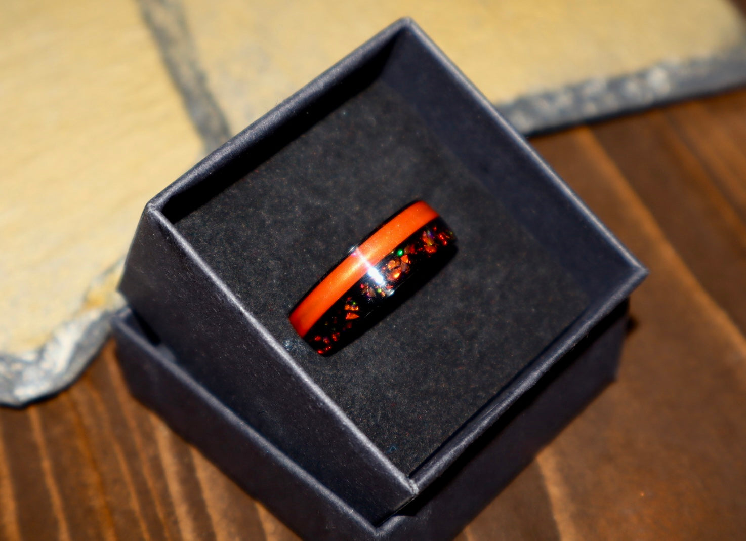 Black Stainless Steel Ring (Dbl)